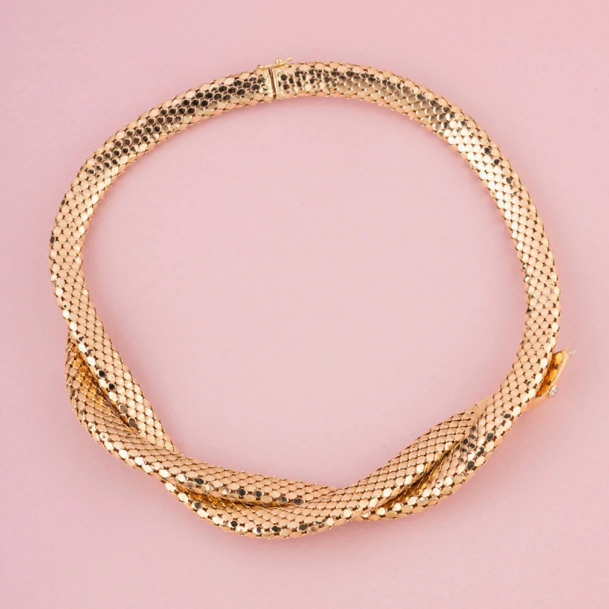 Collier Tubogas en or jaune et diamants - Image 4
