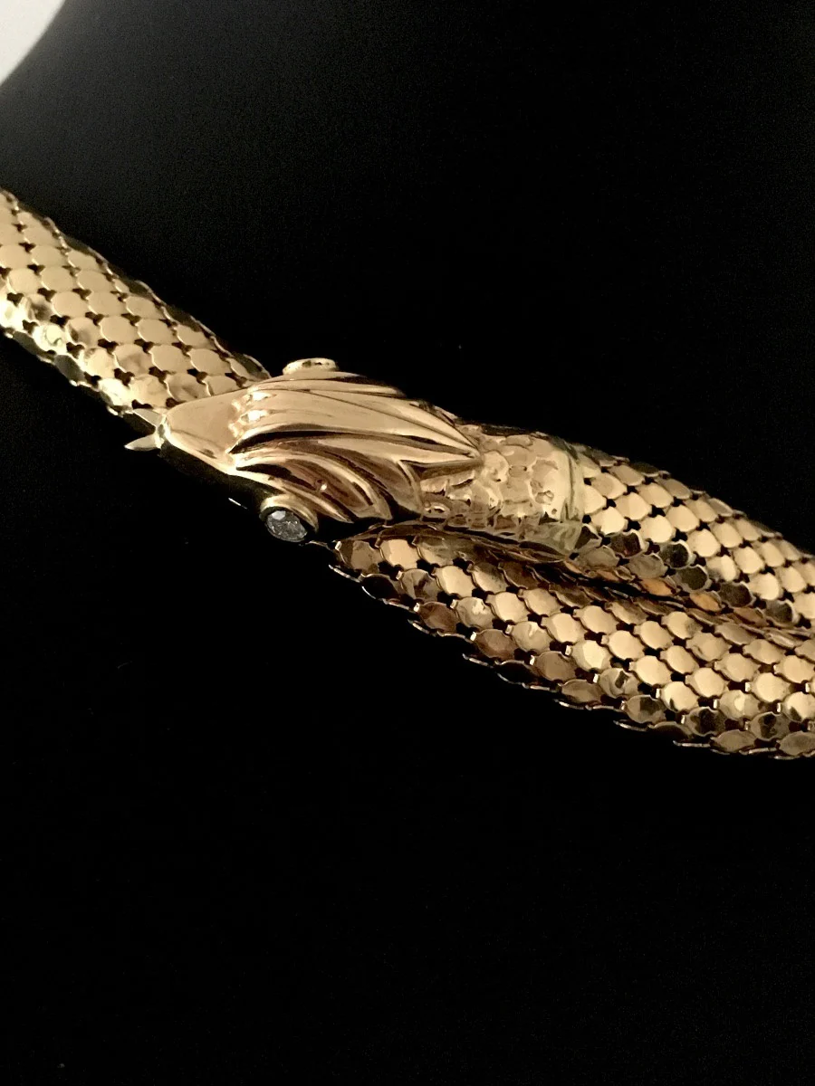Collier Tubogas en or jaune et diamants - Image 7
