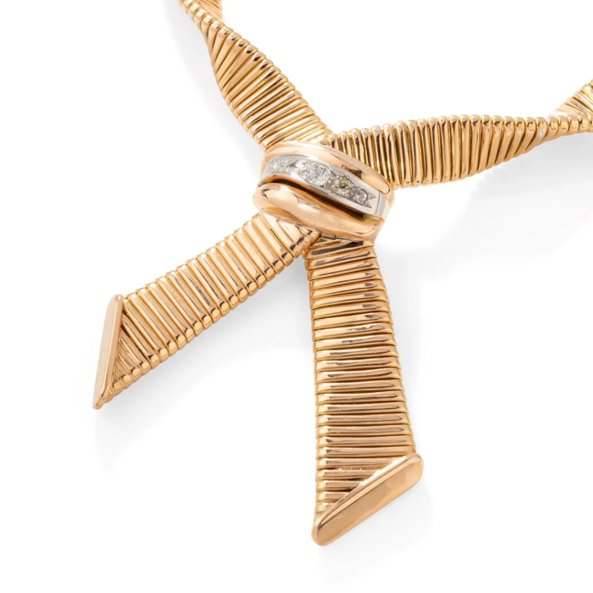 Collier Tubogas négligé en or jaune et diamants - Image 3