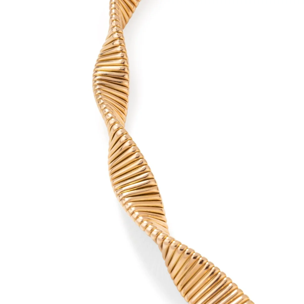 Collier Tubogas négligé en or jaune et diamants - Image 4