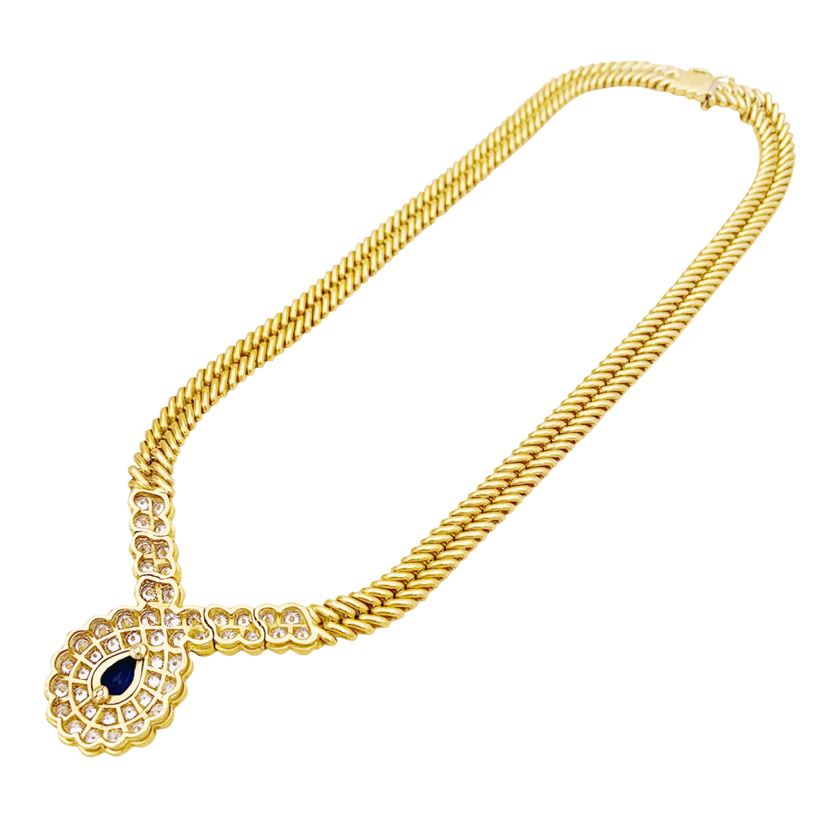 Collier Draperie VAN CLEEF & ARPELS en or jaune, saphir et diamants - Image 3