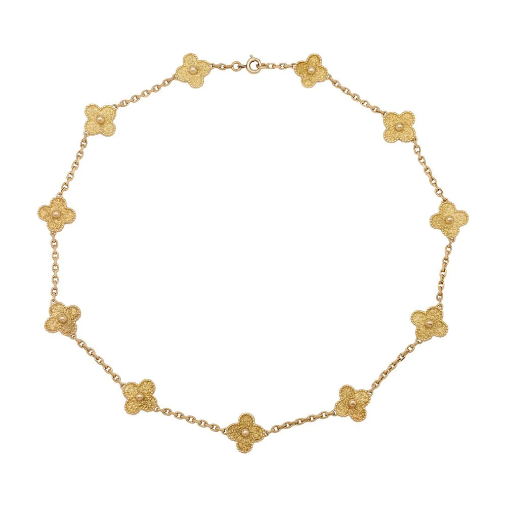 Collier Van Cleef & Arpels, "Vintage Alhambra", or jaune.