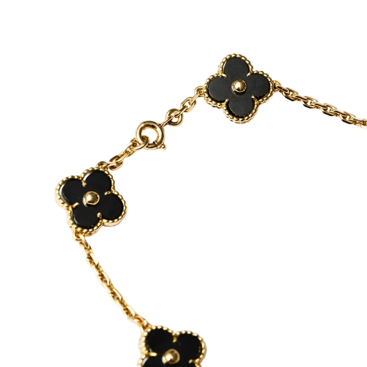 Collier Sautoir VAN CLEEF & ARPELS "Vintage Alhambra" en or jaune et hématite - Image 4