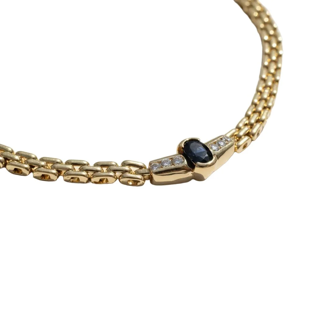 Collier Maille en or jaune, saphir et diamants - Image 4