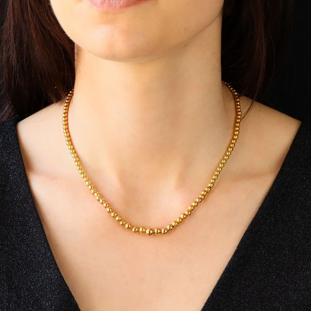 Collier Perles en or jaune - Image 2