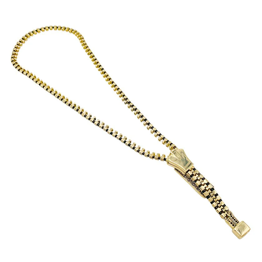 Collier ZIP en or jaune et diamants - Image 8