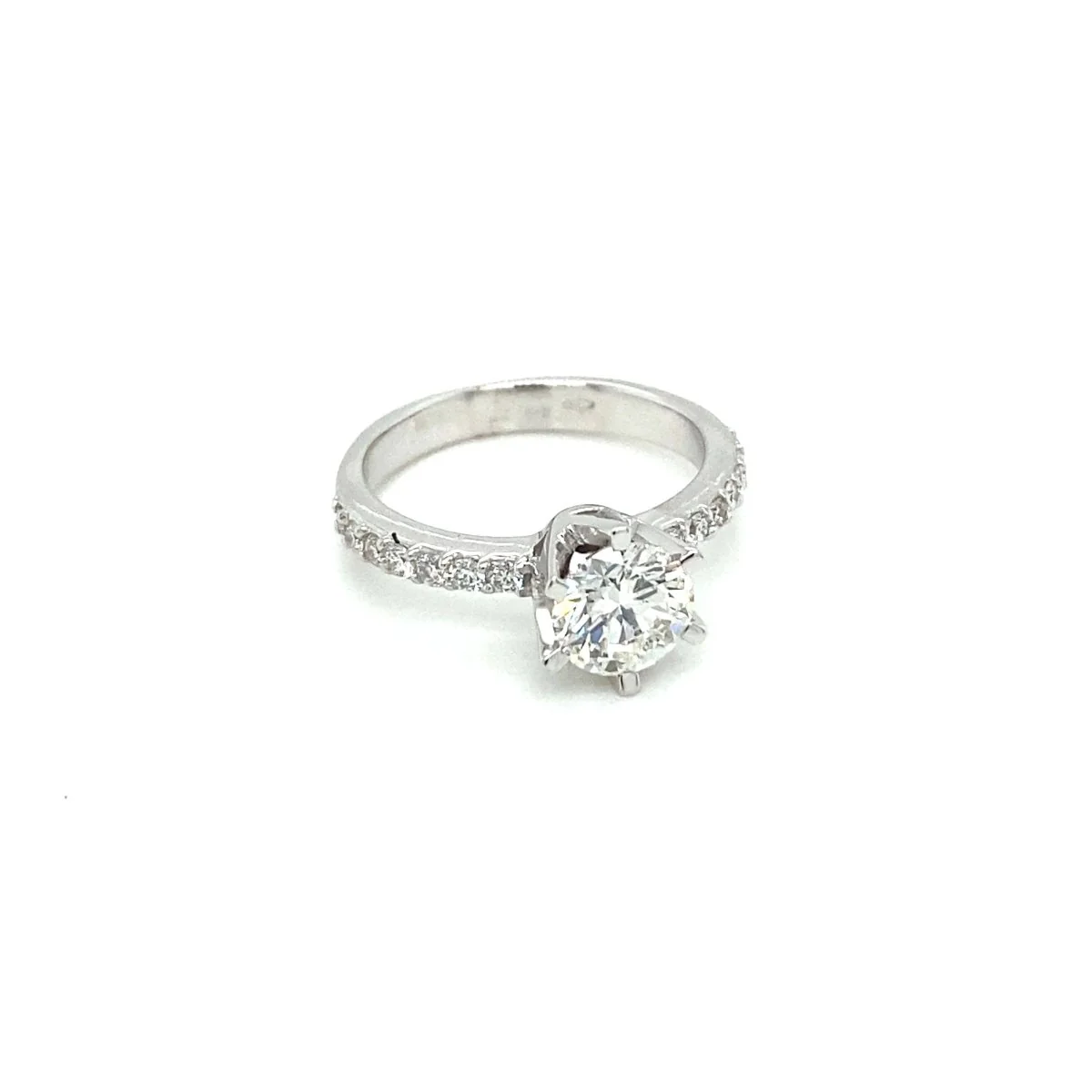 HRD Antwerp Certified 1 Carat Diamond Gold Engagement Ring (bague de fiançailles en or) - Image 2