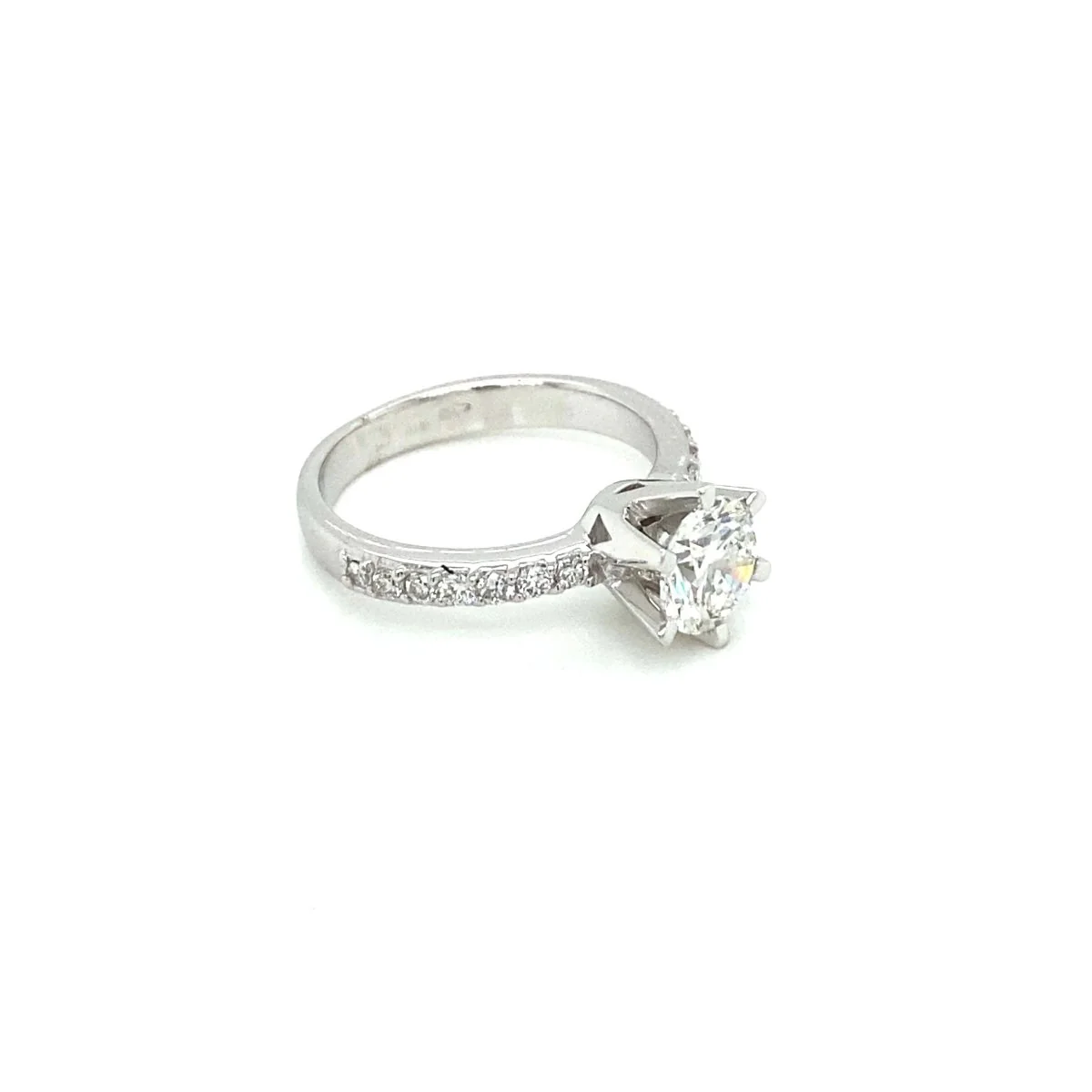 HRD Antwerp Certified 1 Carat Diamond Gold Engagement Ring (bague de fiançailles en or) - Image 3