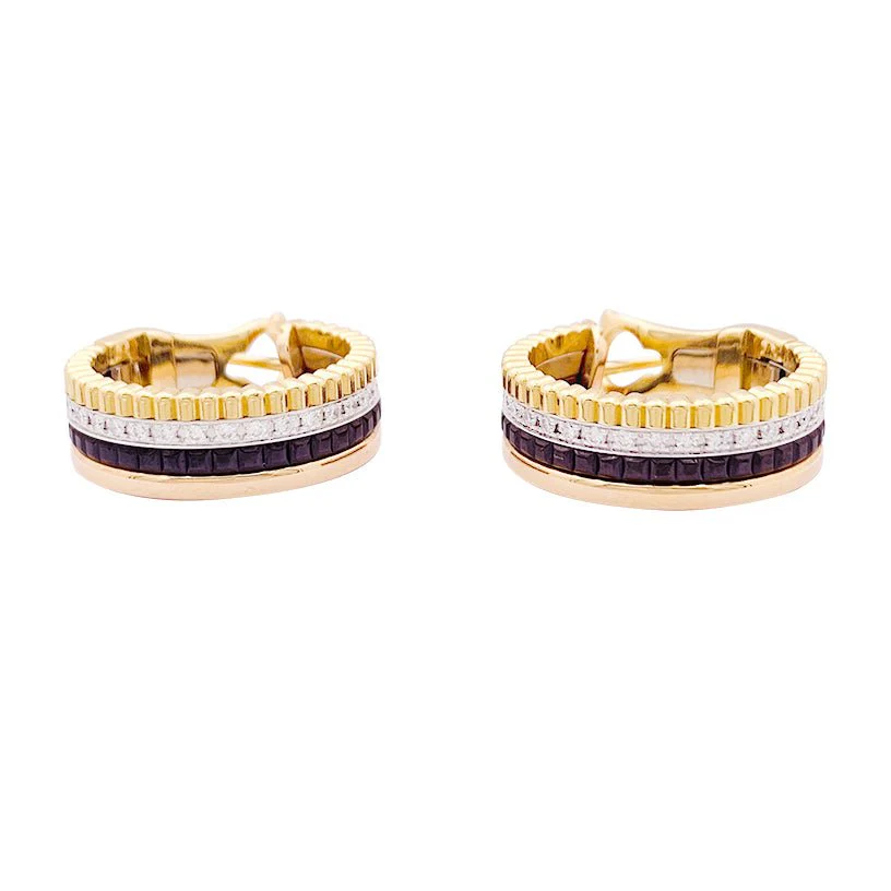 Créoles BOUCHERON “Quatre Classique”, trois ors, diamants et pvd marron - Image 5