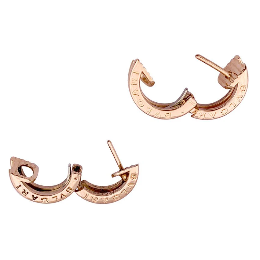 Boucles d'oreilles Créoles BULGARI "B.Zero1" en or rose - Image 4