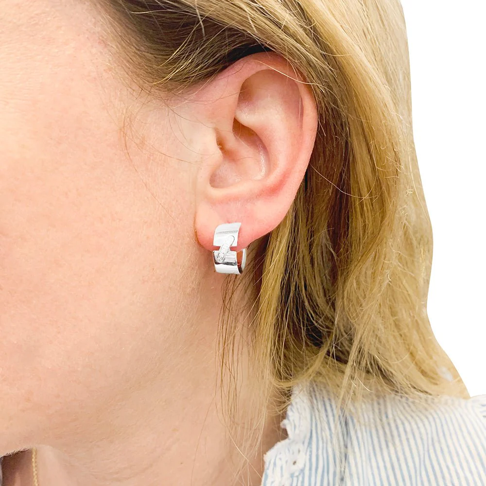 Créoles CHAUMET "Liens" or blanc et diamant - Image 2