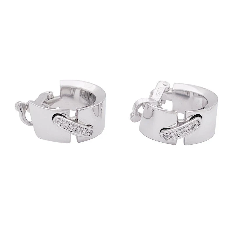 Créoles CHAUMET "Liens" or blanc et diamant - Image 3