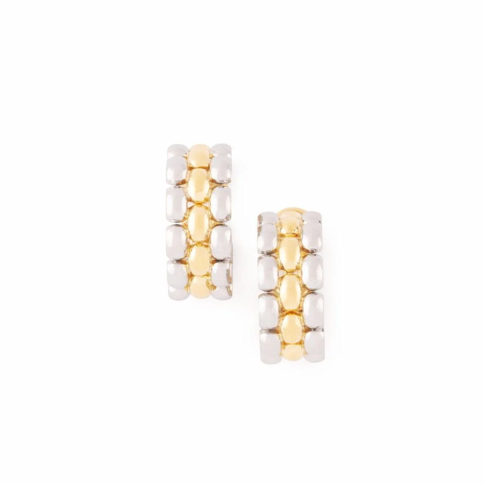 Boucles d'oreilles Créoles CHOPARD en or jaune et or blanc