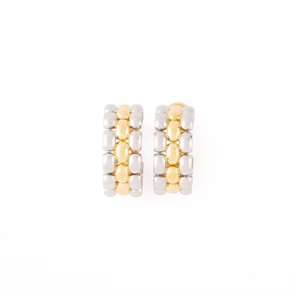Boucles d'oreilles Créoles CHOPARD en or jaune et or blanc - Image 7