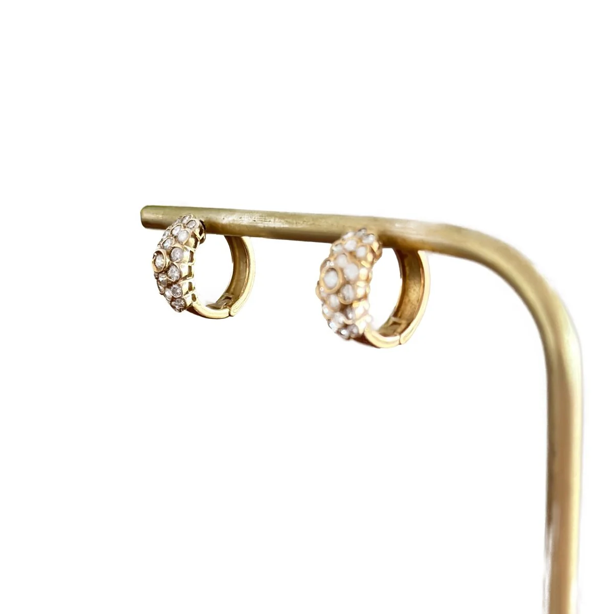 Boucles d'oreilles Créoles en or jaune et diamants