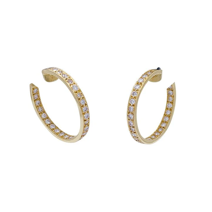 Créoles en or jaune et diamants
