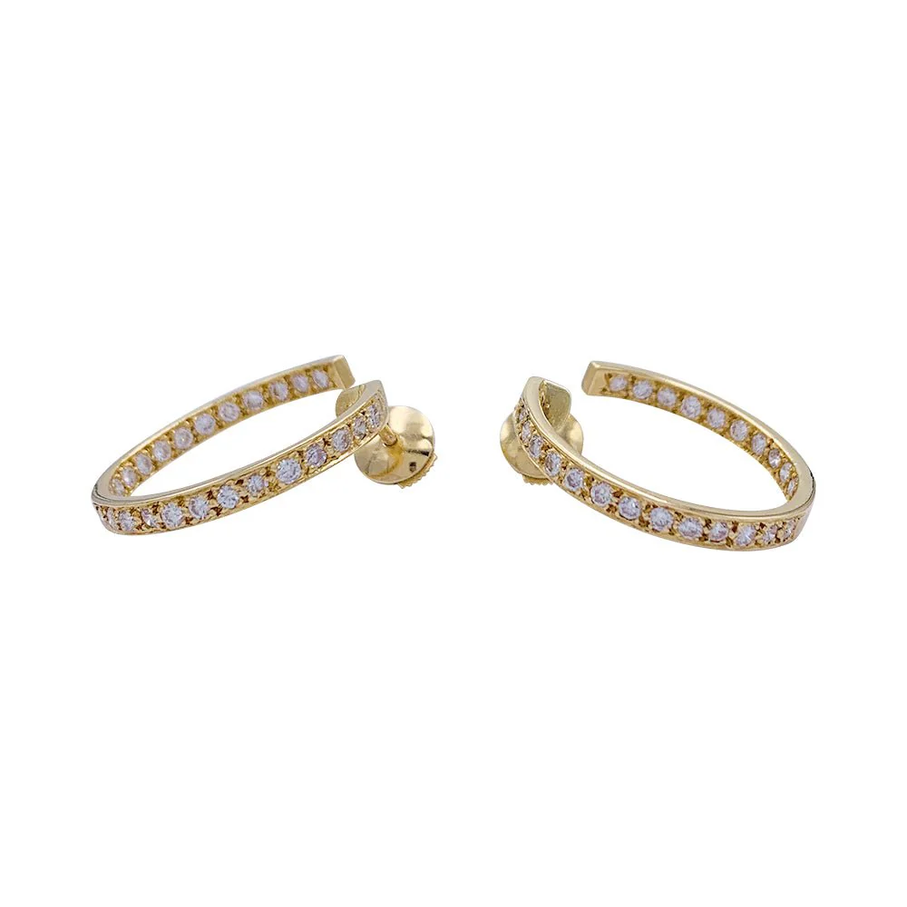 Créoles en or jaune et diamants - Image 2