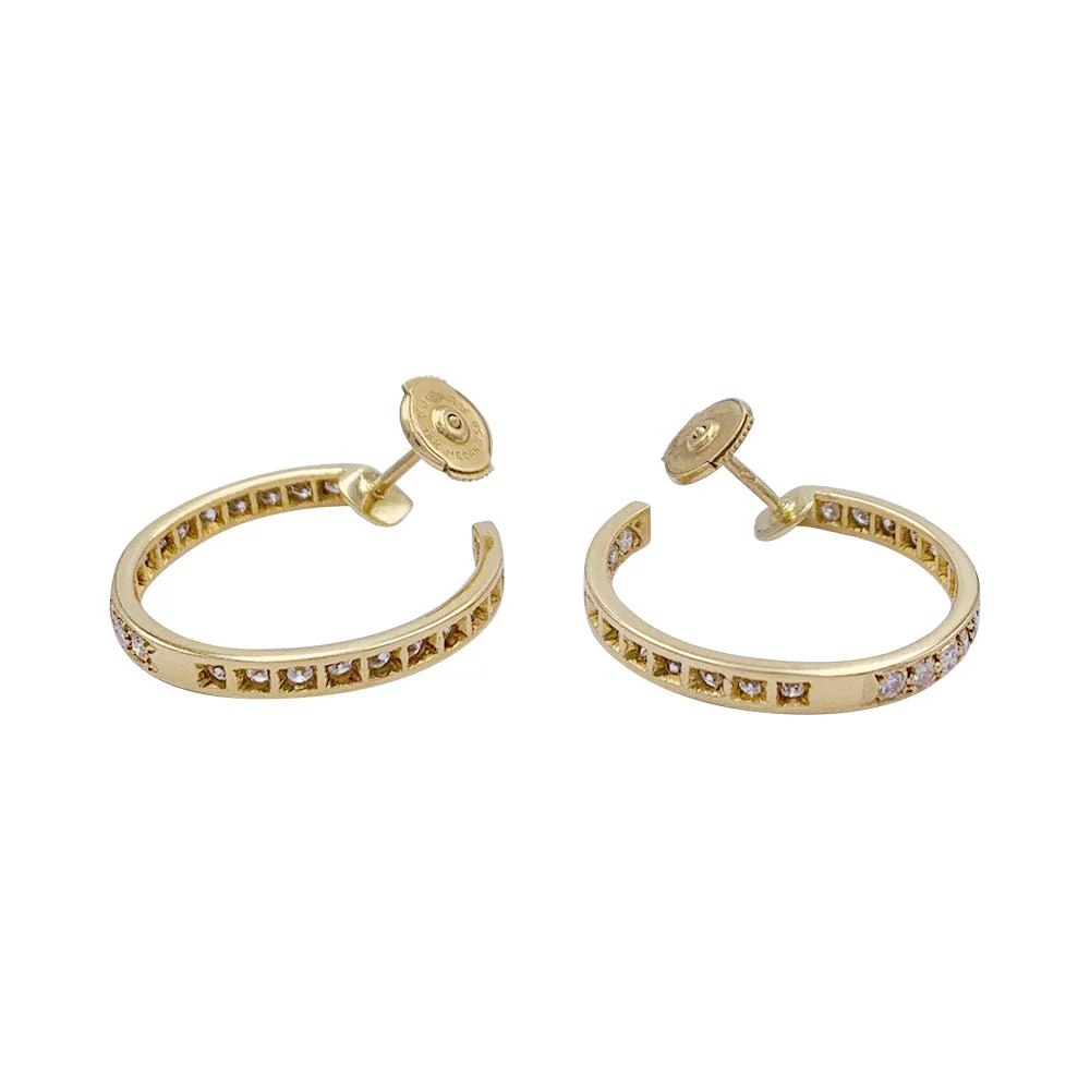 Créoles en or jaune et diamants - Image 3