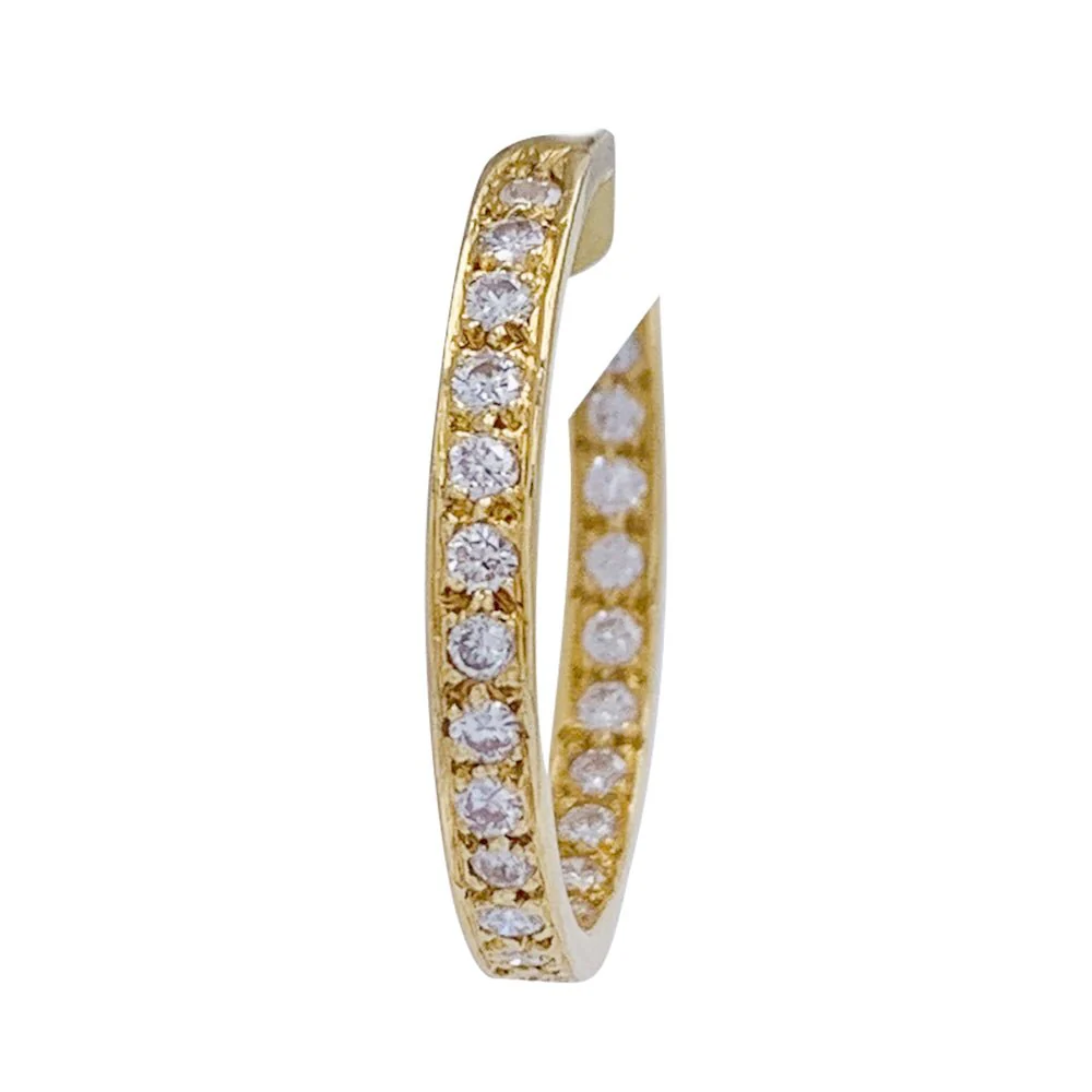 Créoles en or jaune et diamants - Image 4