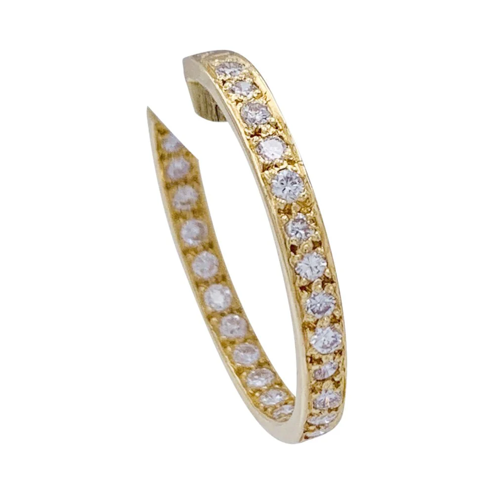 Créoles en or jaune et diamants - Image 6