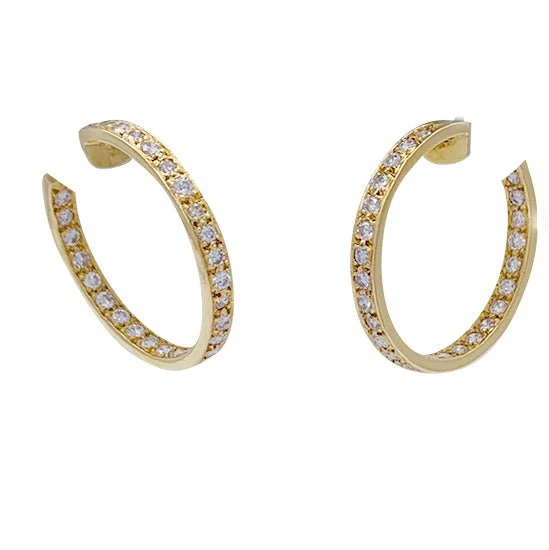 Créoles en or jaune et diamants - Image 8