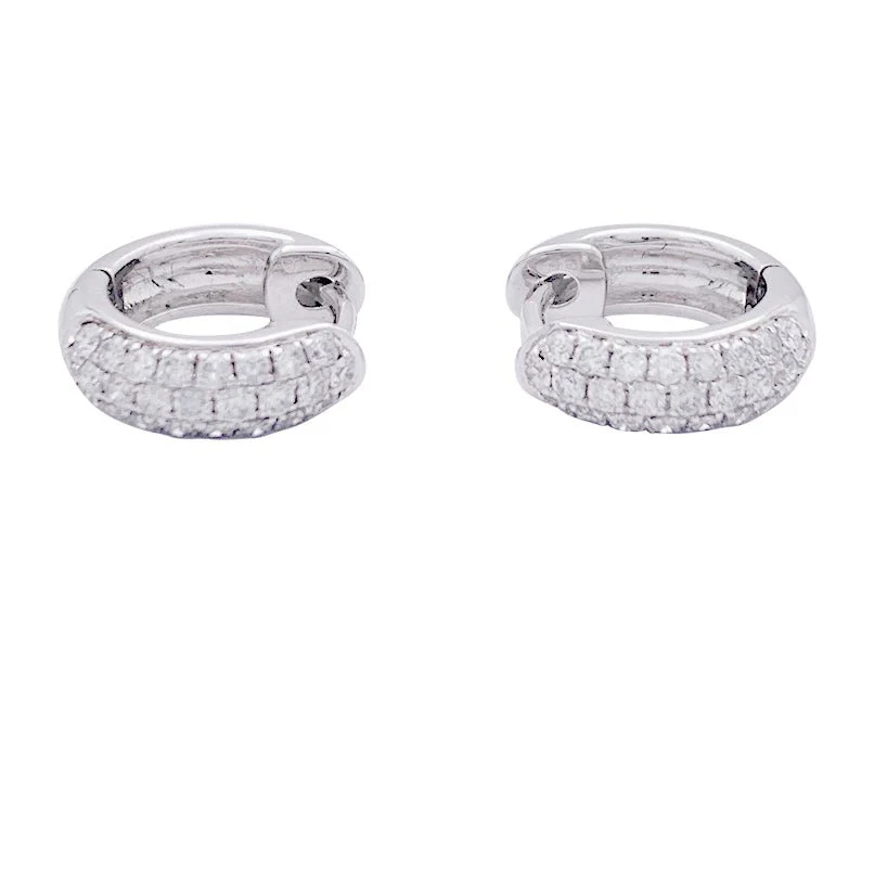 Créoles en or blanc et diamant - Image 3