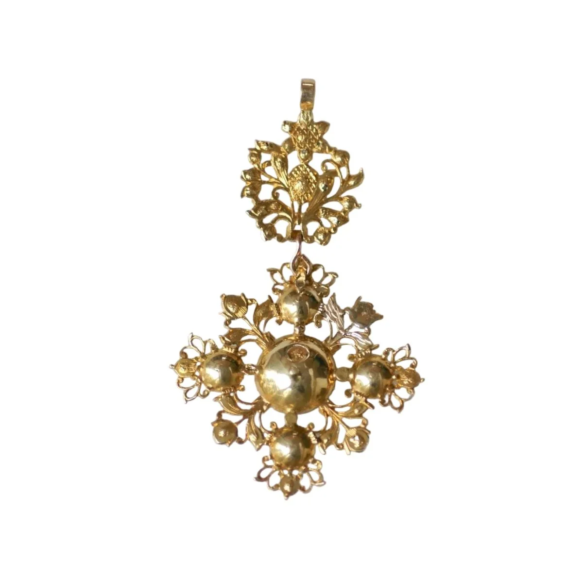 Pendentif en or jaune et émeraudes - Image 3