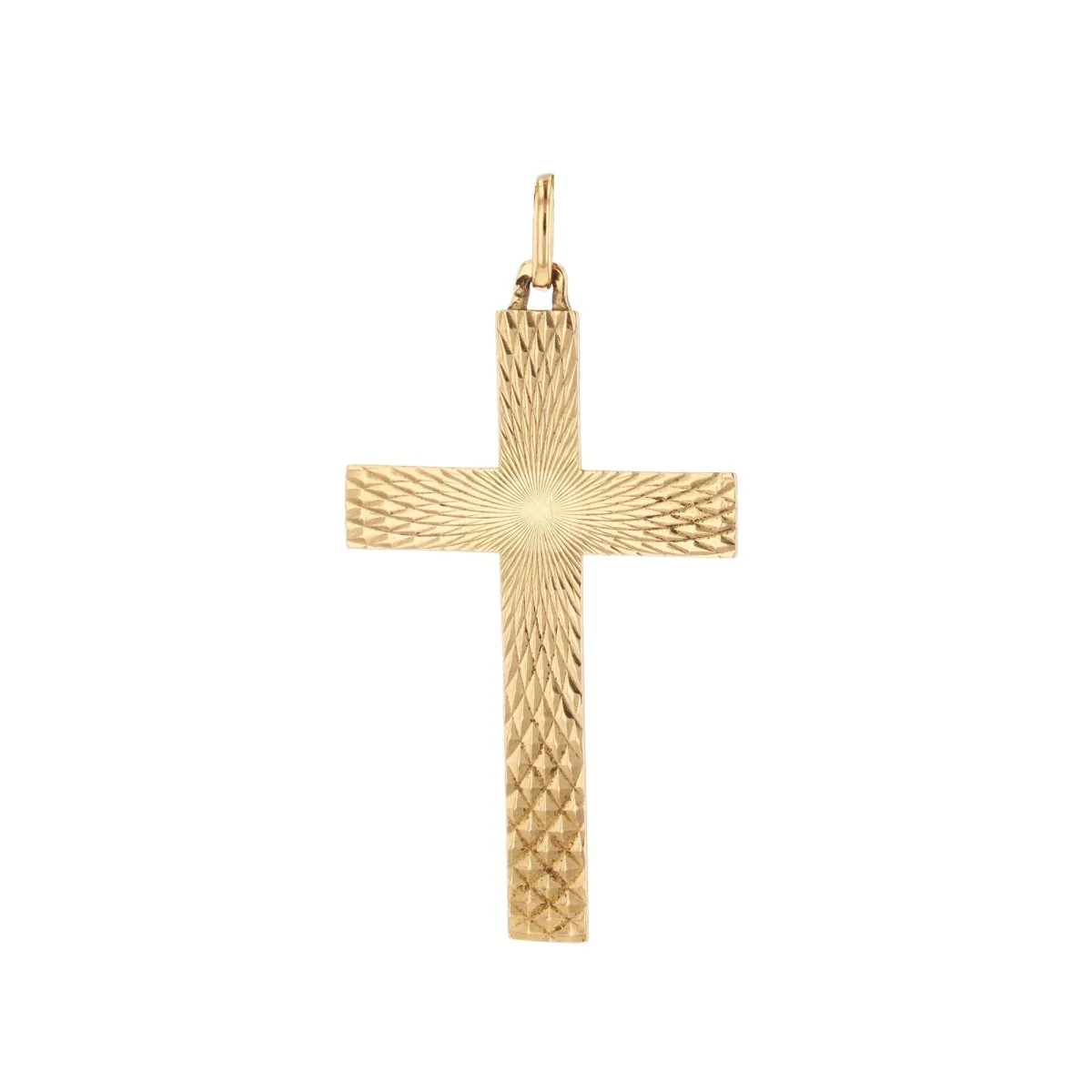 Croix or jaune rayonnant
