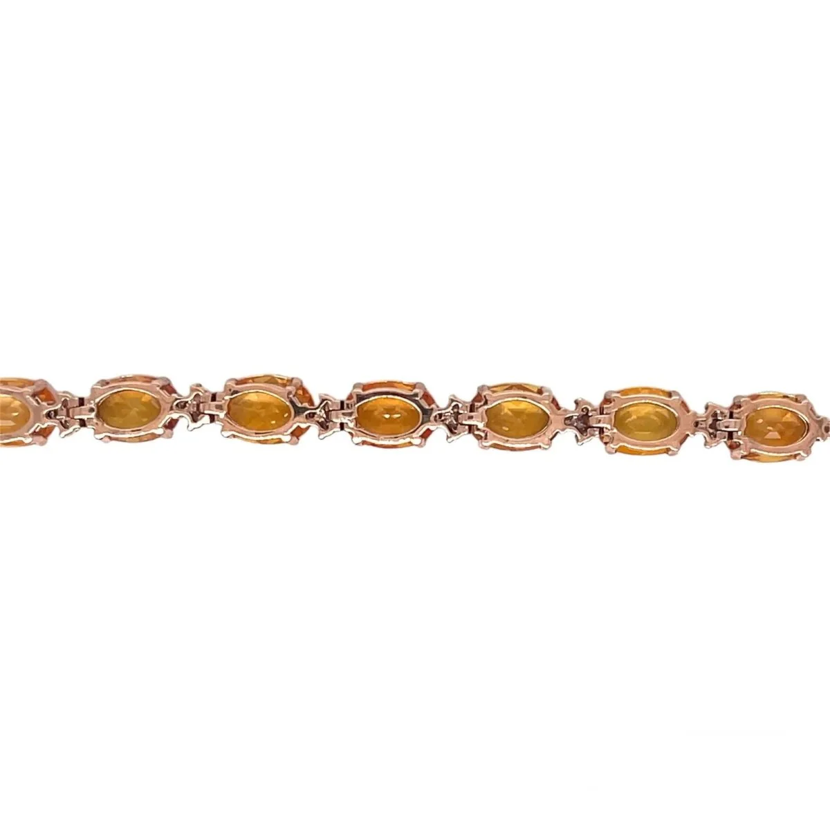 Bracelet à maillons en or rose avec diamant Padparadsha naturel de 16 CTW - Image 3