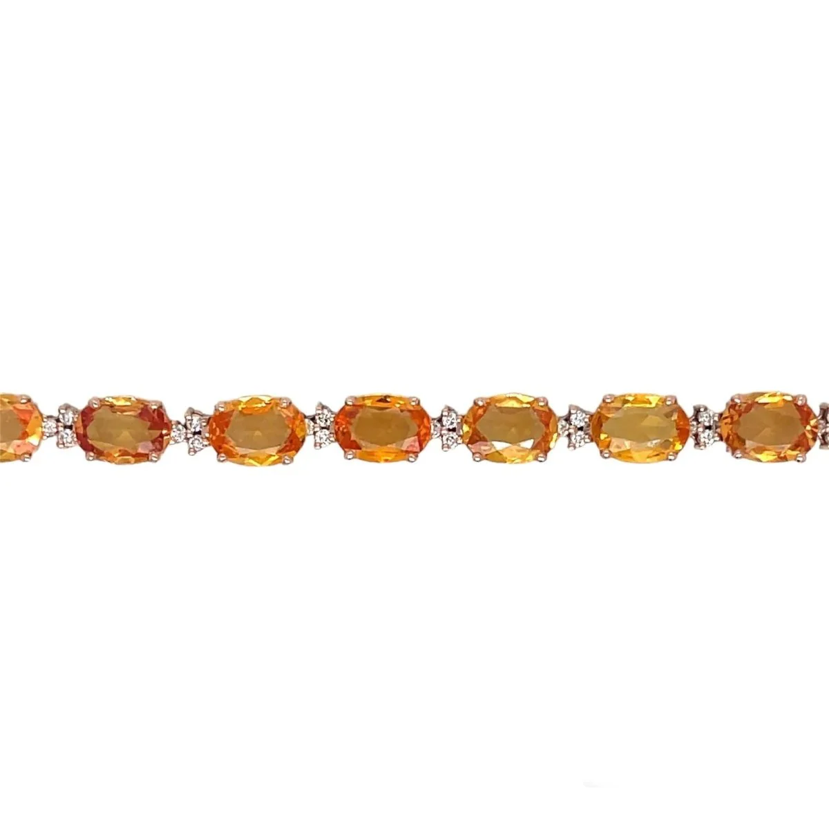 Bracelet à maillons en or rose avec diamant Padparadsha naturel de 16 CTW - Image 7