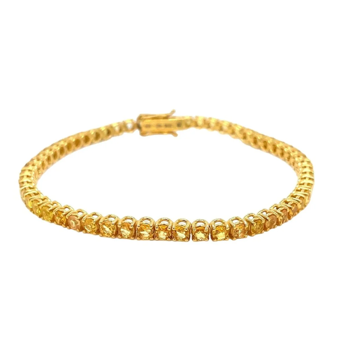 Bracelet de tennis en or avec saphir jaune naturel (CTW 6.5)