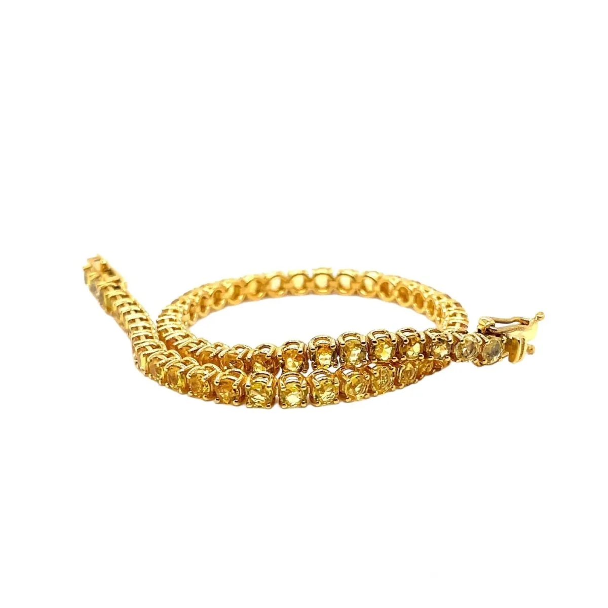 Bracelet de tennis en or avec saphir jaune naturel (CTW 6.5) - Image 12