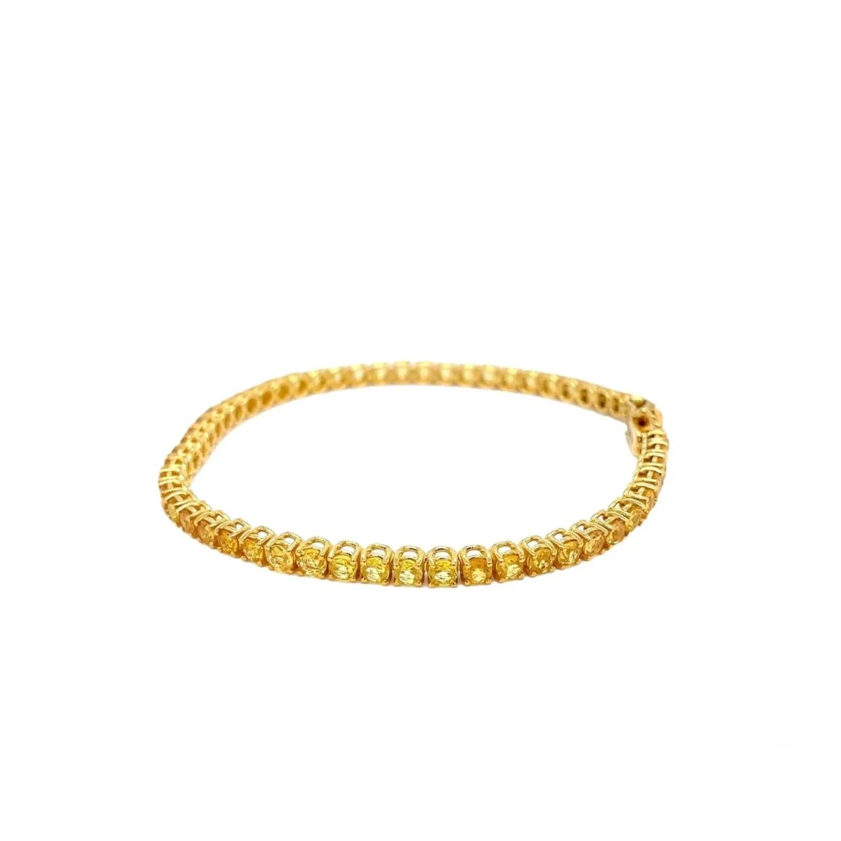 Bracelet de tennis en or avec saphir jaune naturel (CTW 6.5) - Image 2