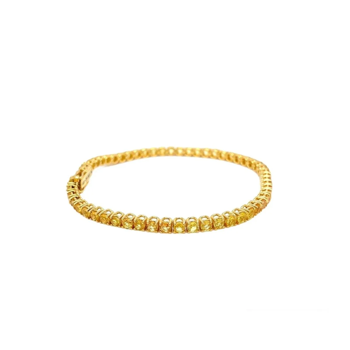 Bracelet de tennis en or avec saphir jaune naturel (CTW 6.5) - Image 3