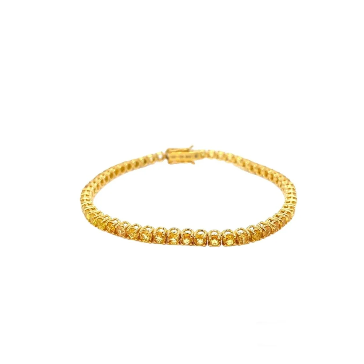 Bracelet de tennis en or avec saphir jaune naturel (CTW 6.5) - Image 4