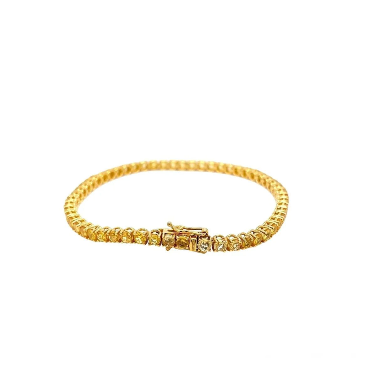 Bracelet de tennis en or avec saphir jaune naturel (CTW 6.5) - Image 9