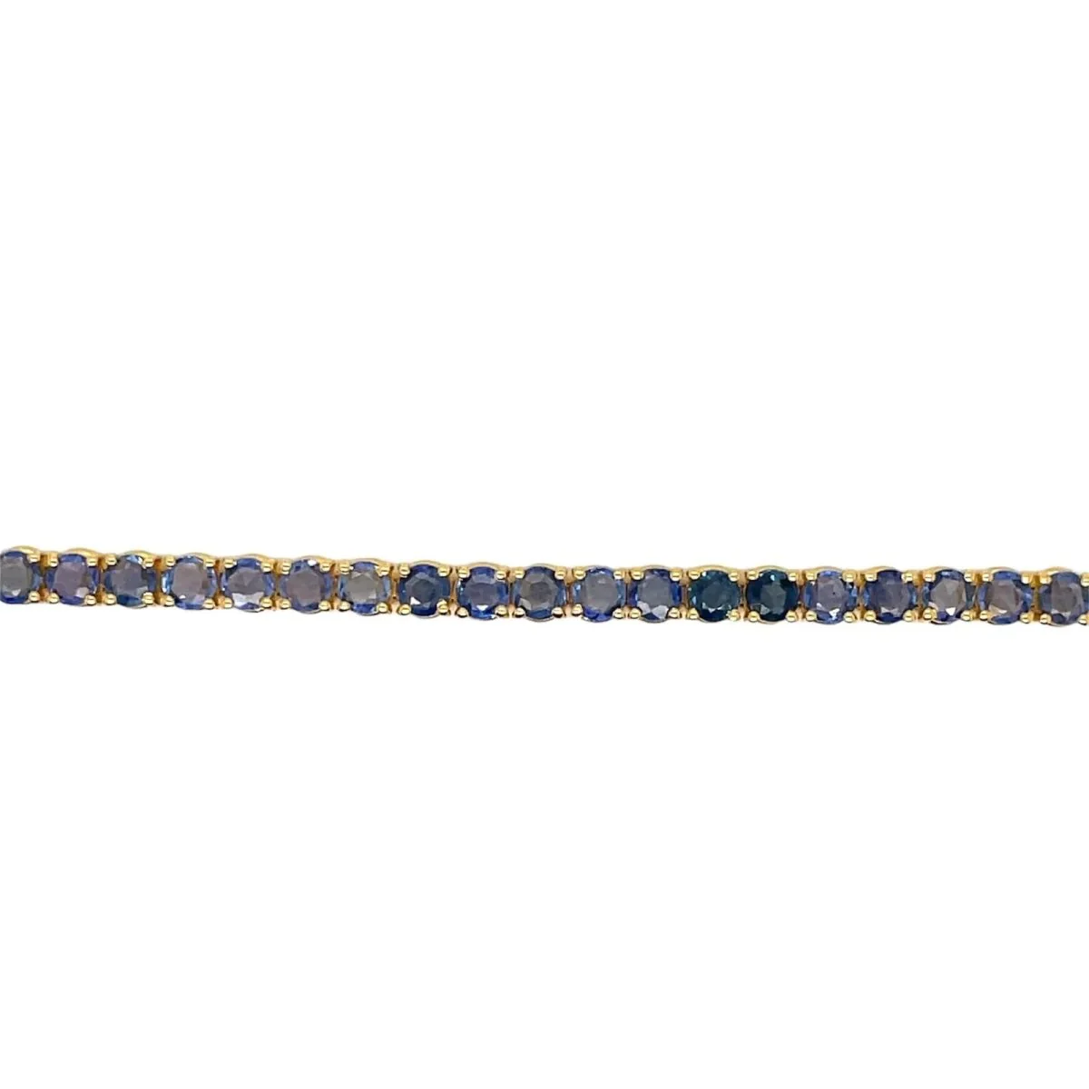 CTW 6 Natural Blu Sapphire Gold Tennis Bracelet - Image 3