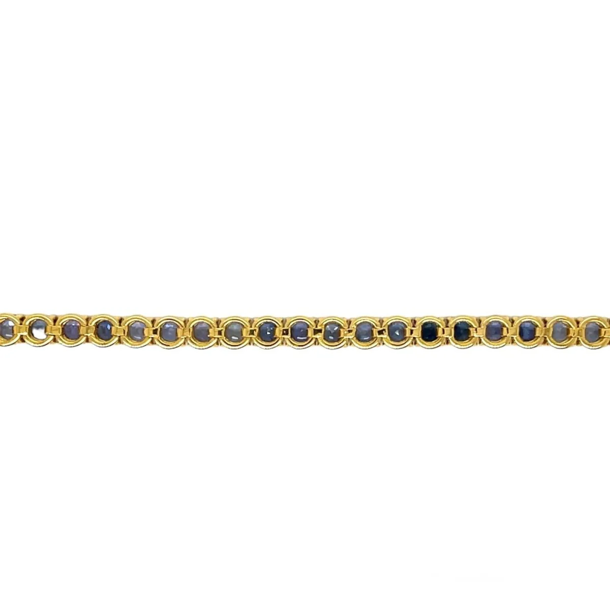 CTW 6 Natural Blu Sapphire Gold Tennis Bracelet - Image 6