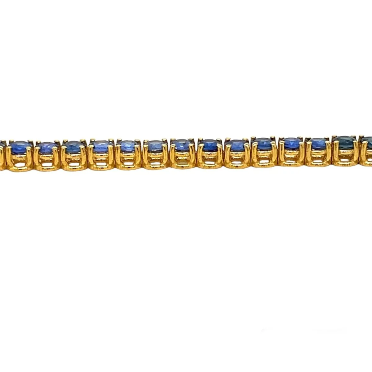CTW 6 Natural Blu Sapphire Gold Tennis Bracelet - Image 9