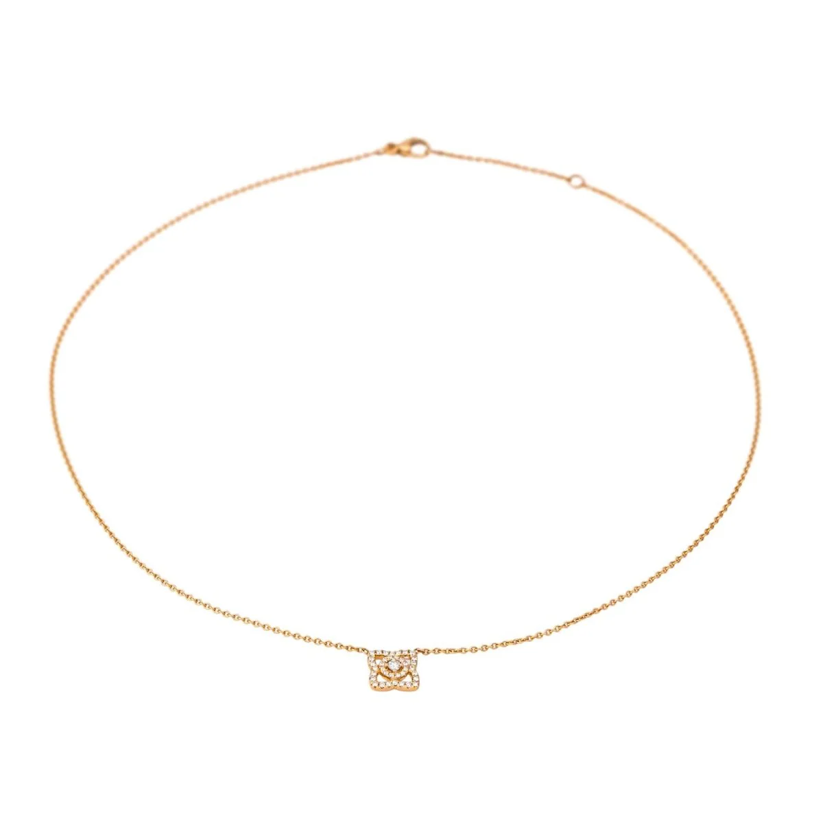 Collier Pendentif DE BEERS "Lotus" en or rose et diamants - Image 4