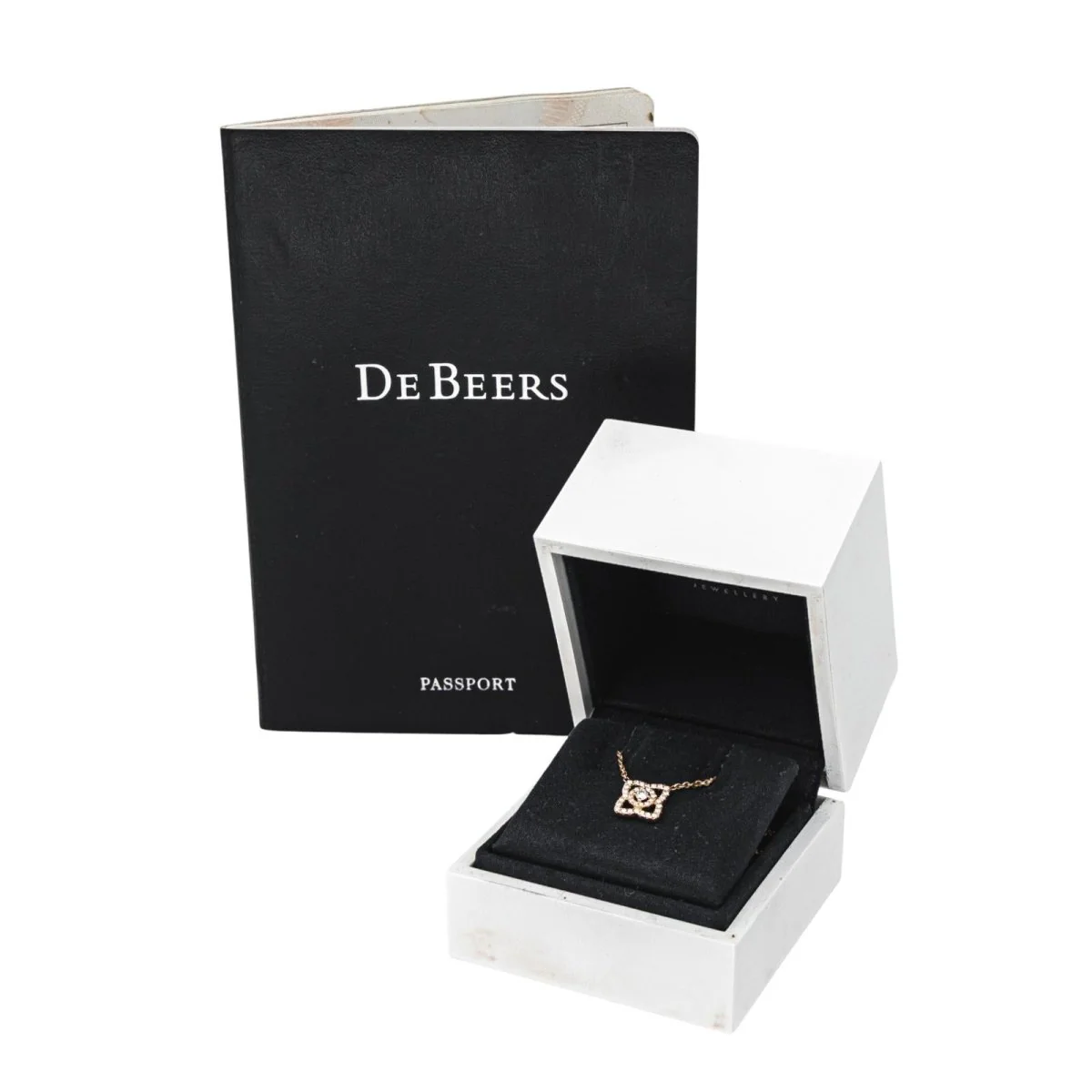 Collier Pendentif DE BEERS "Lotus" en or rose et diamants - Image 8