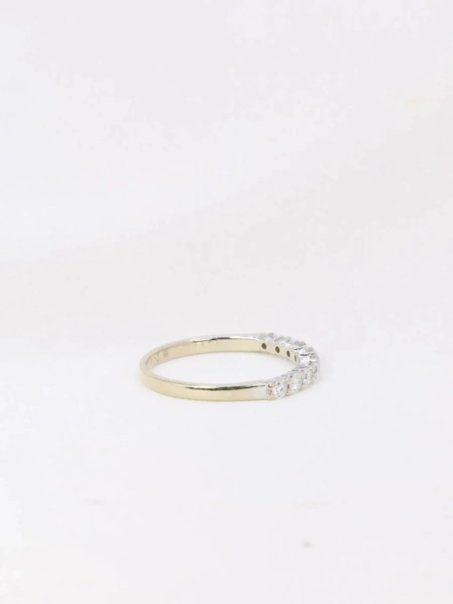 Demi-Alliance américaine en or blanc et diamants 0,36 ct - Image 7
