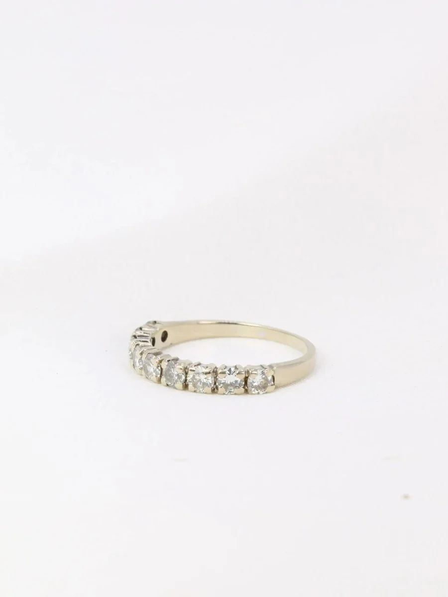 Demi-Alliance américaine en or blanc et diamants 0,9 ct - Image 3