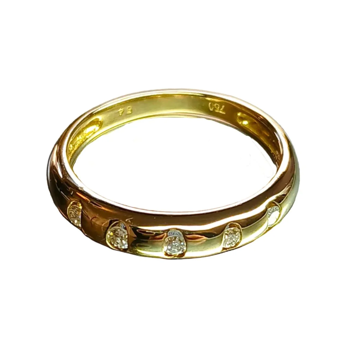 Bague Alliance en or jaune et diamants