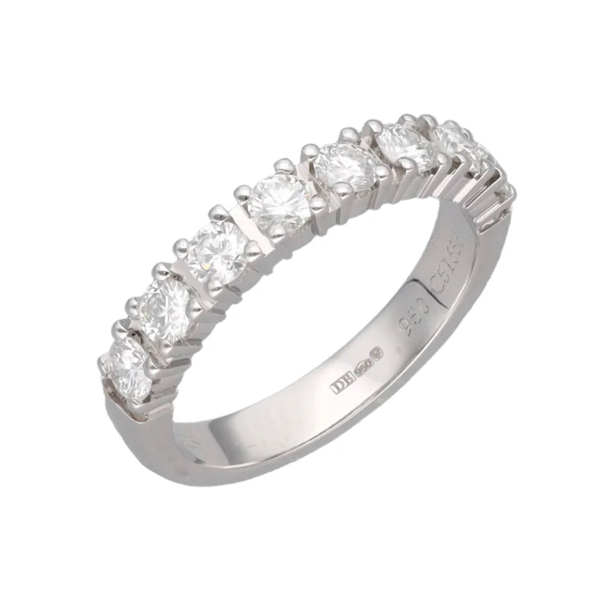 Bague Demi-Alliance DE BEERS en platine et diamants - Image 3