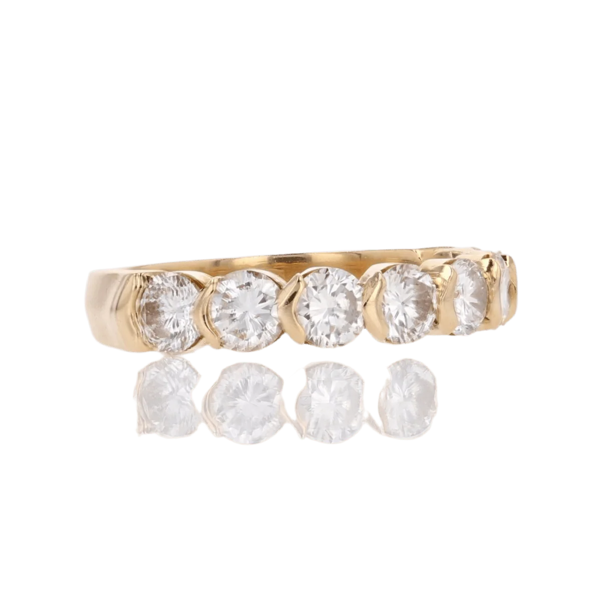 Bague Alliance en or jaune et diamants - Image 4