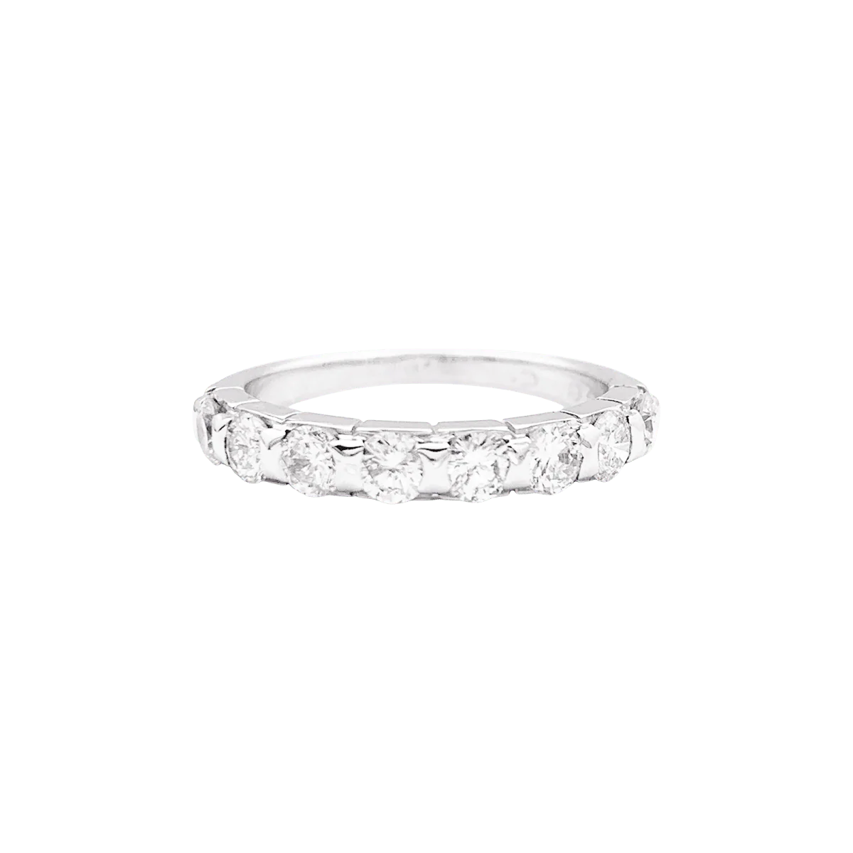 Bague Demi-Alliance en or blanc et diamants