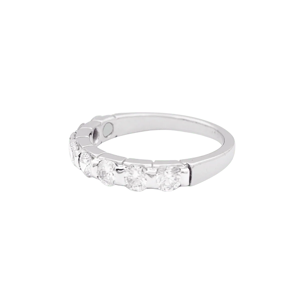 Bague Demi-Alliance en or blanc et diamants - Image 3