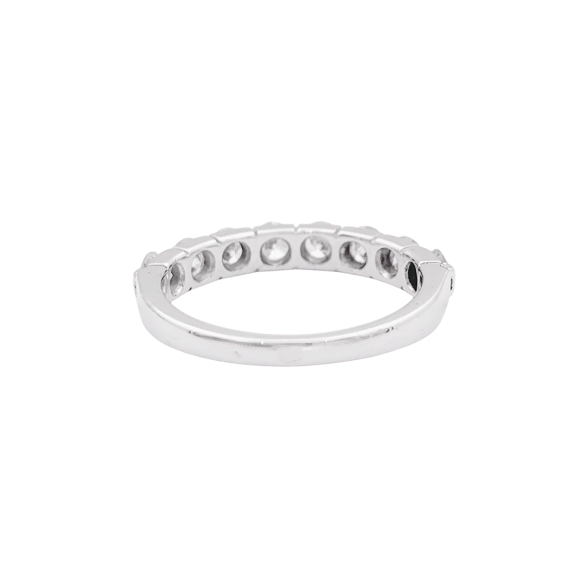 Bague Demi-Alliance en or blanc et diamants - Image 4