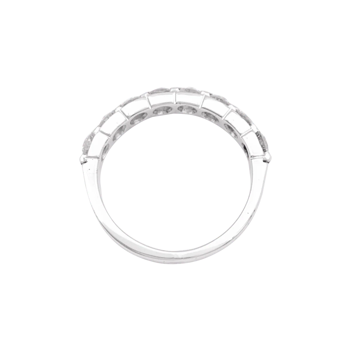 Bague Demi-Alliance en or blanc et diamants - Image 5